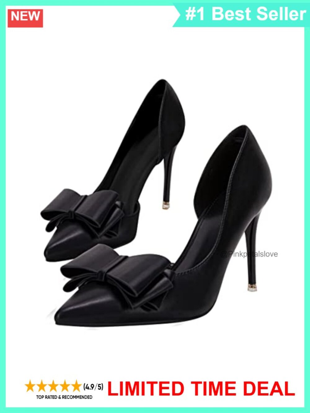 Faux Leather Bow Heels Closed Pointed Toe Stiletto Slip On Wedding Pumps